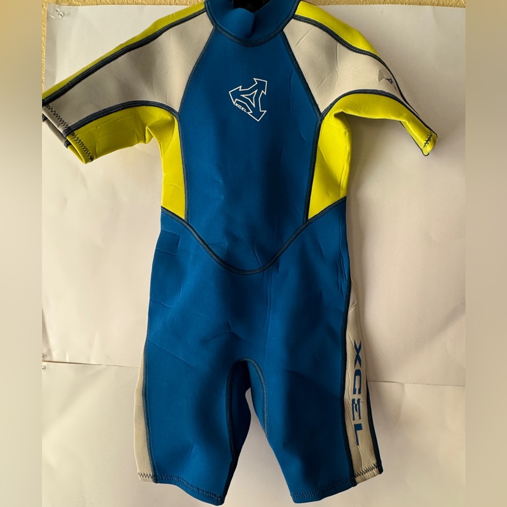 XCEL Kids Swim Rashguard in Blue and Yellow